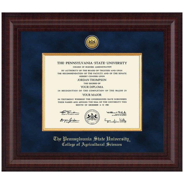 #109 College of Agricultural Sciences diploma frame Presidential in Premier (Chestnut)